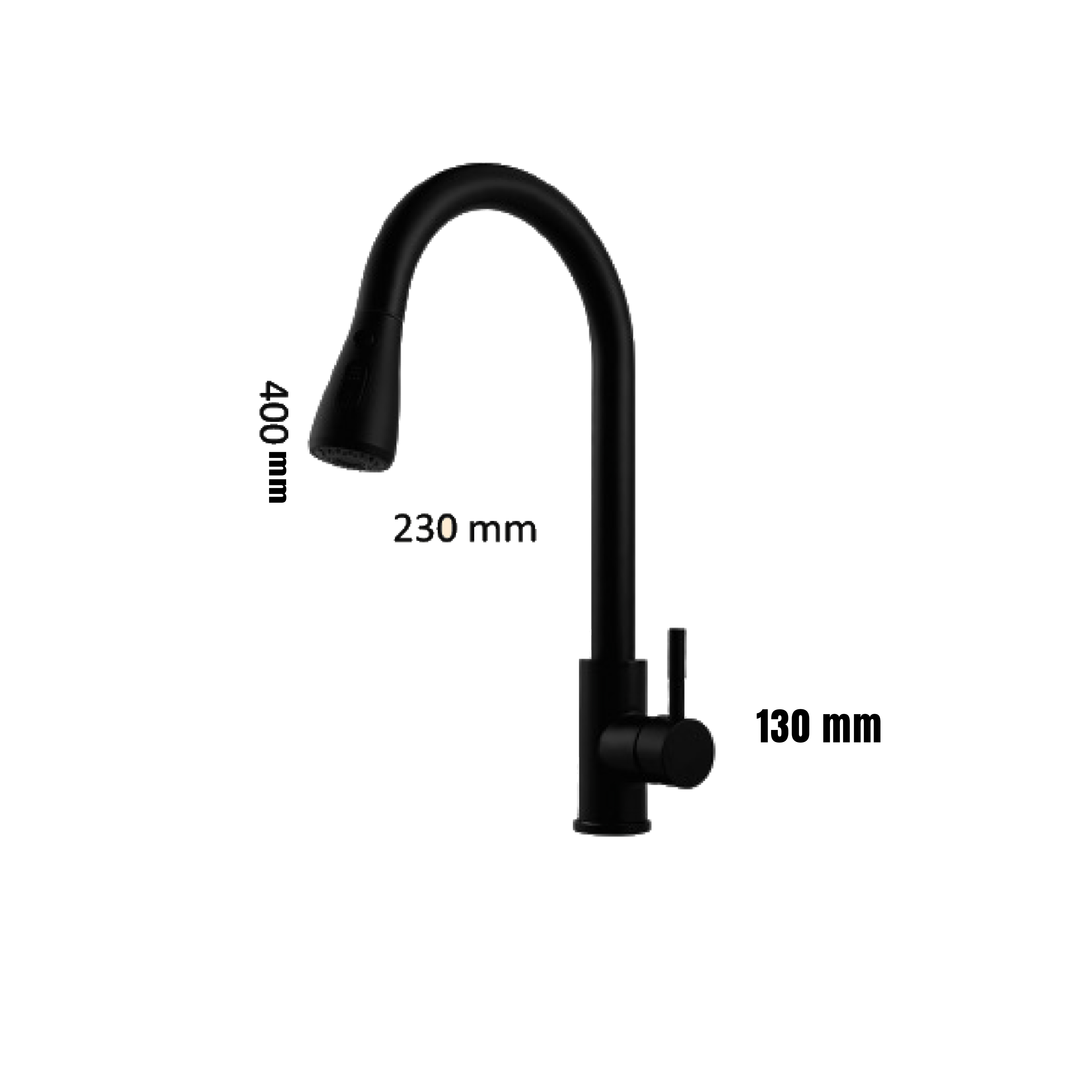 CM Pull-Out Kitchen Tap (Matte Black) SL-1005 - view 2