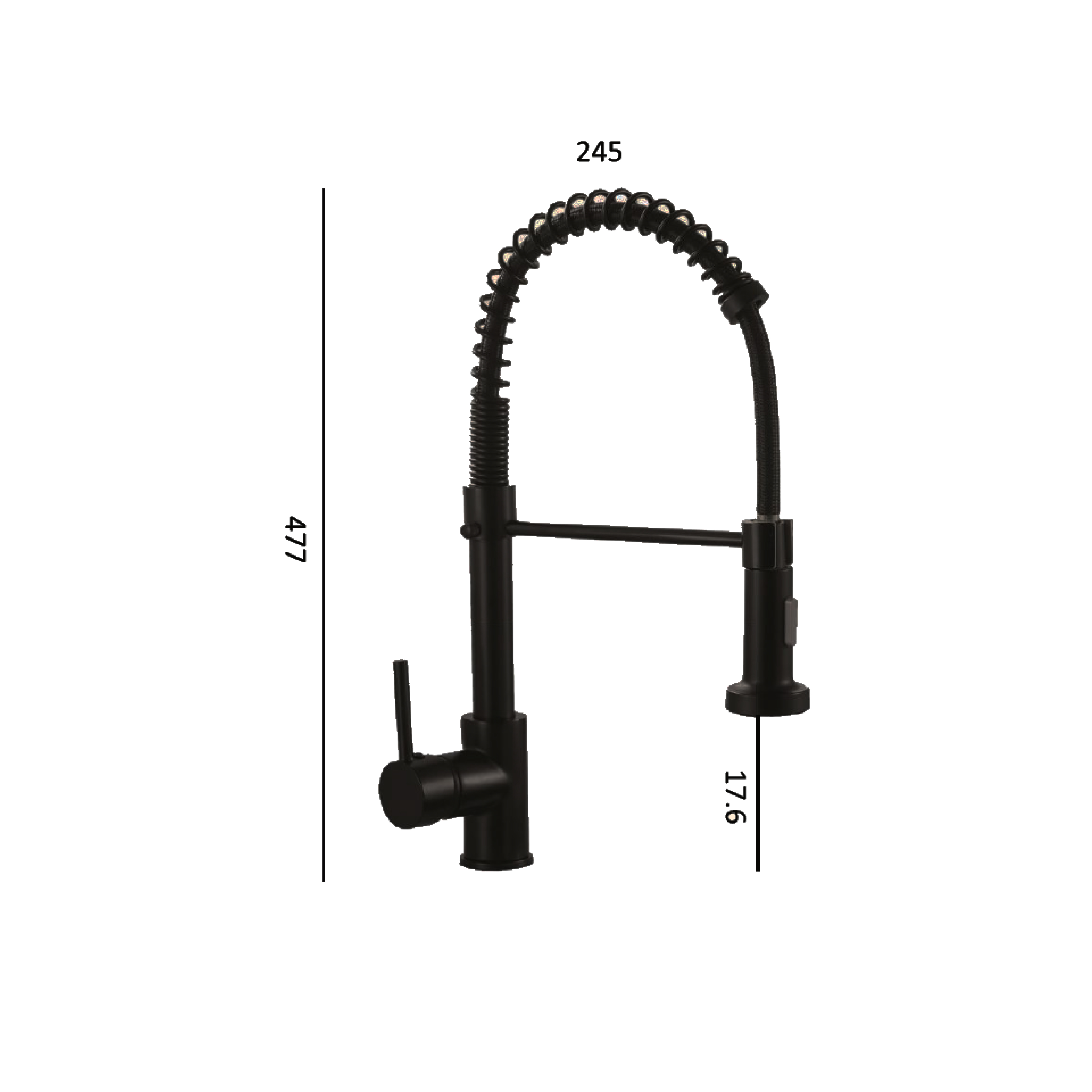CM Pull-Out Kitchen Tap (Matte Black) WD202-B - view 2