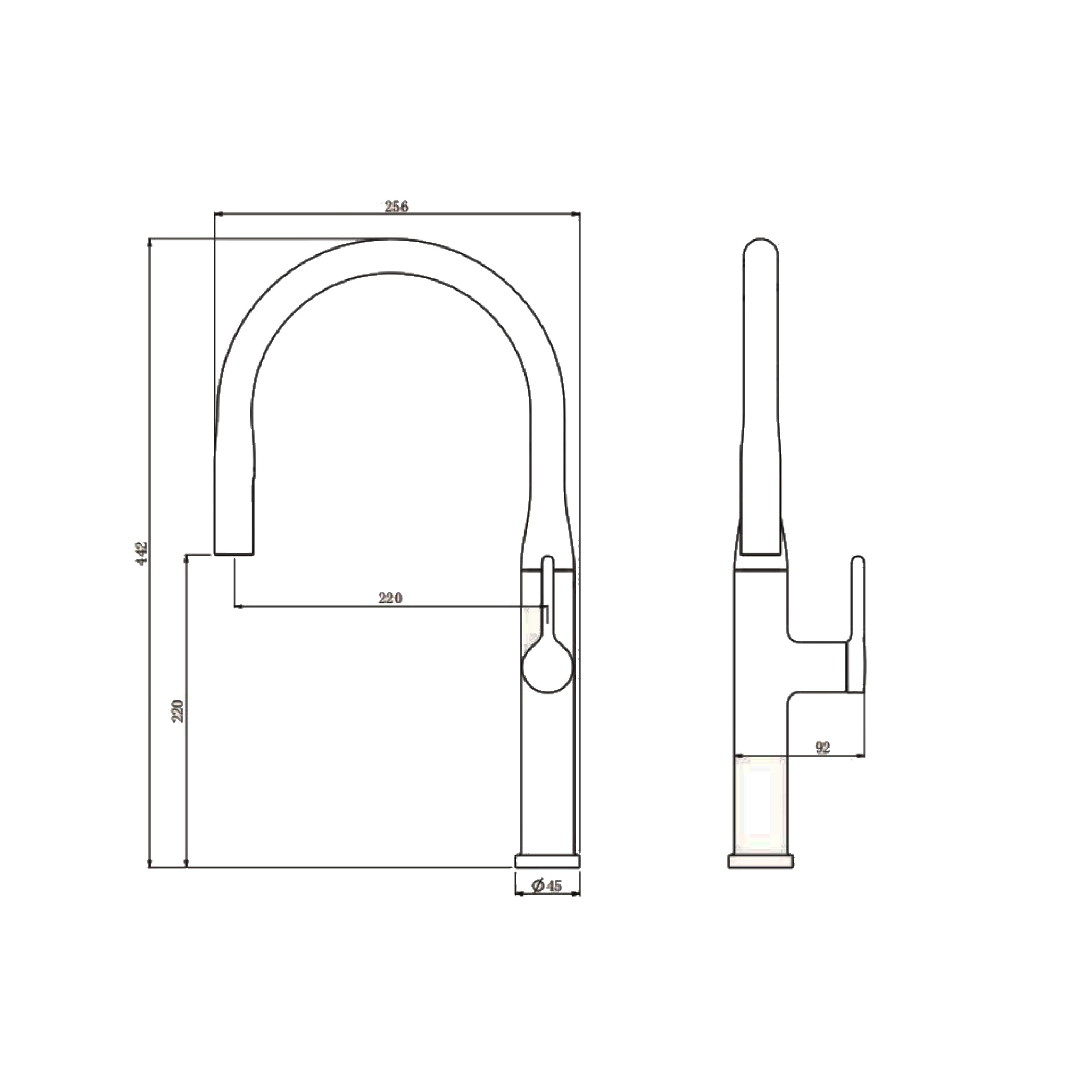 CM Pull-Out Kitchen Tap (Stainless Steel) OB-D125 CHROME - view 2