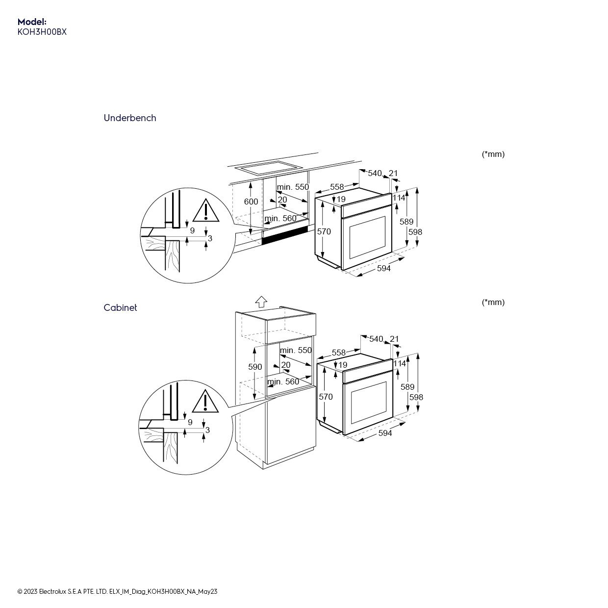 Electrolux 60 cm Built-in Electric Oven KOH3H00BX - view 6