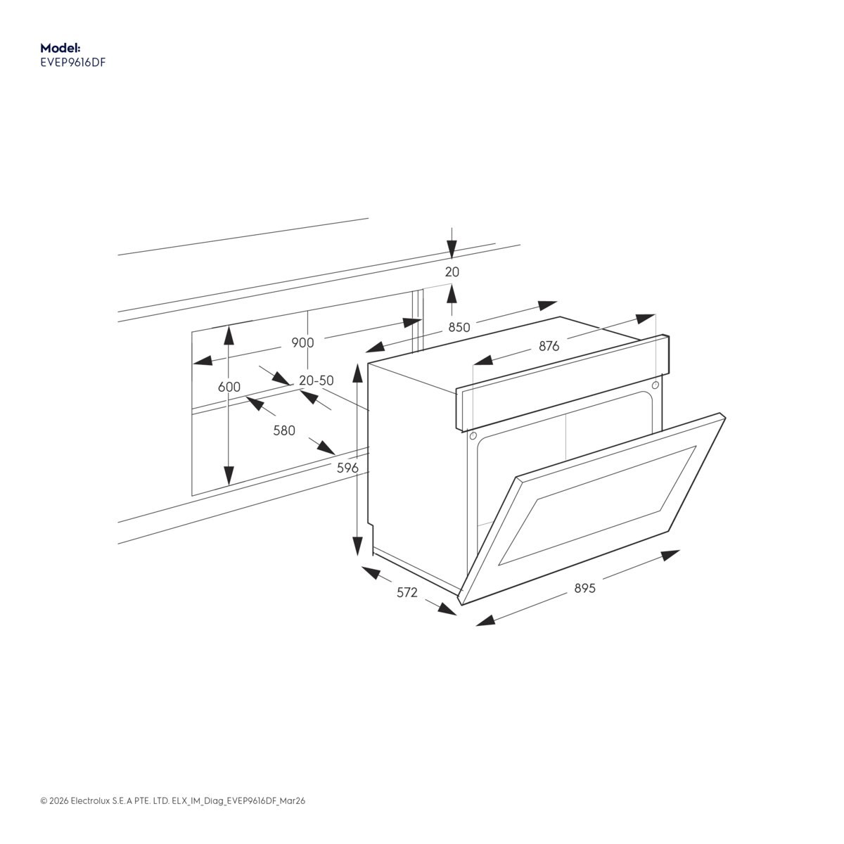Electrolux 90 cm Built-in Electric Oven EVE9616DFX - view 11