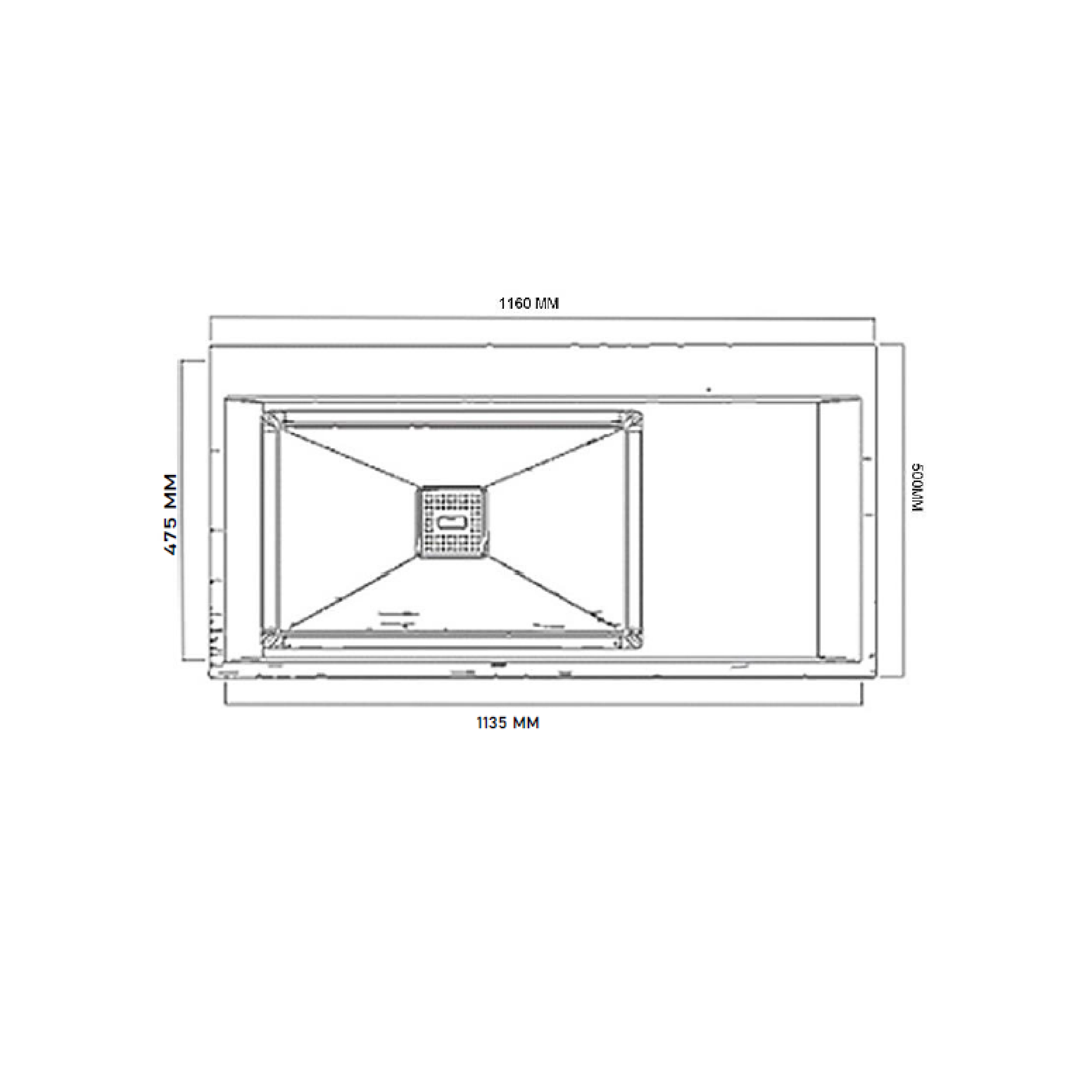 Elite 116 cm Single Bowl Inset Sink (Stainless Steel) MARS SBSD11650S - view 2