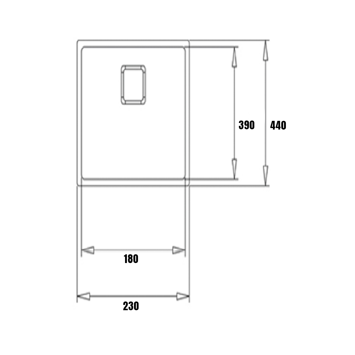 Elite 23 cm Single Bowl Undermount Sink (Stainless Steel) HM2344 SSSQ - view 2