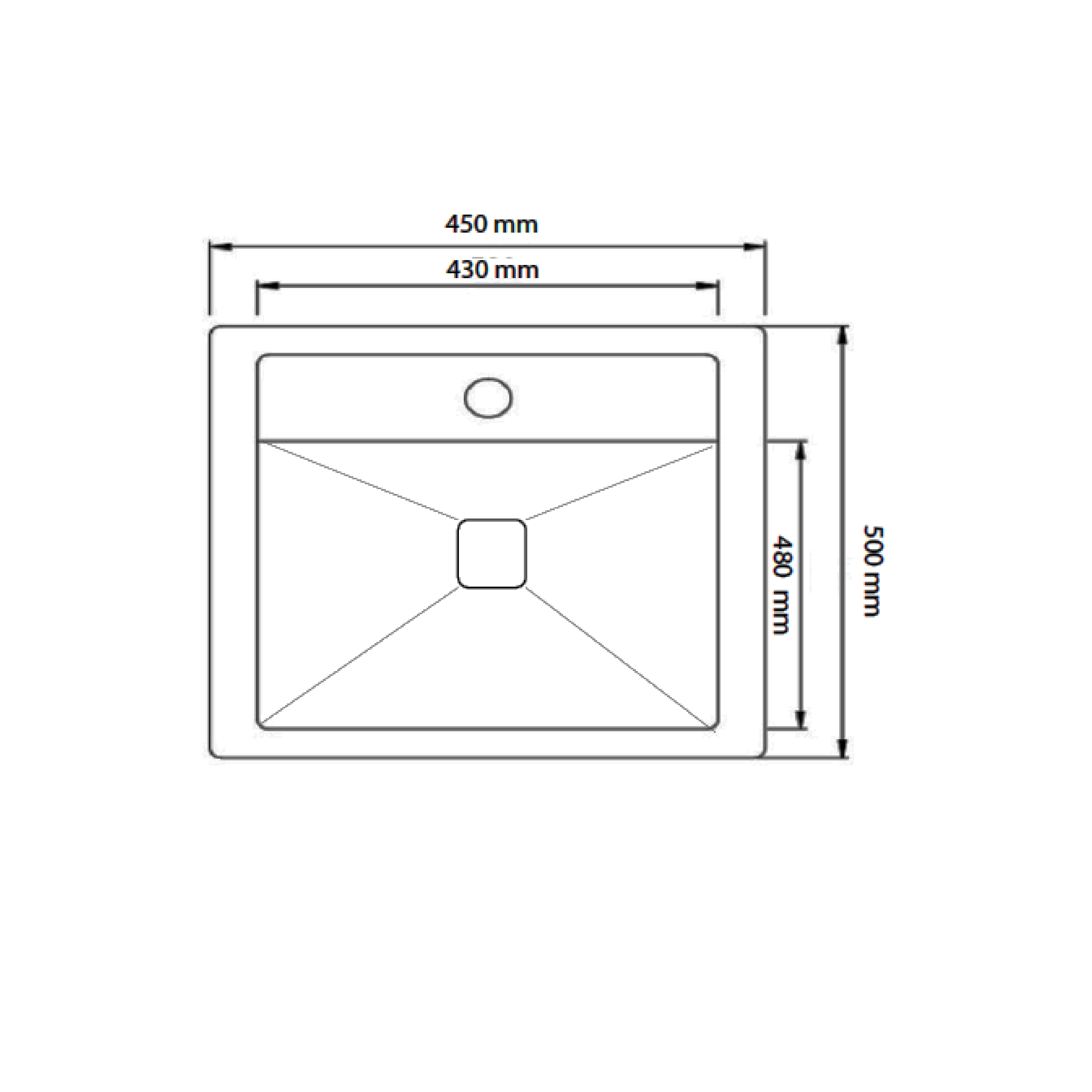 Elite 45 cm Single Bowl Inset Sink (Stainless Steel) MK4550 - view 2