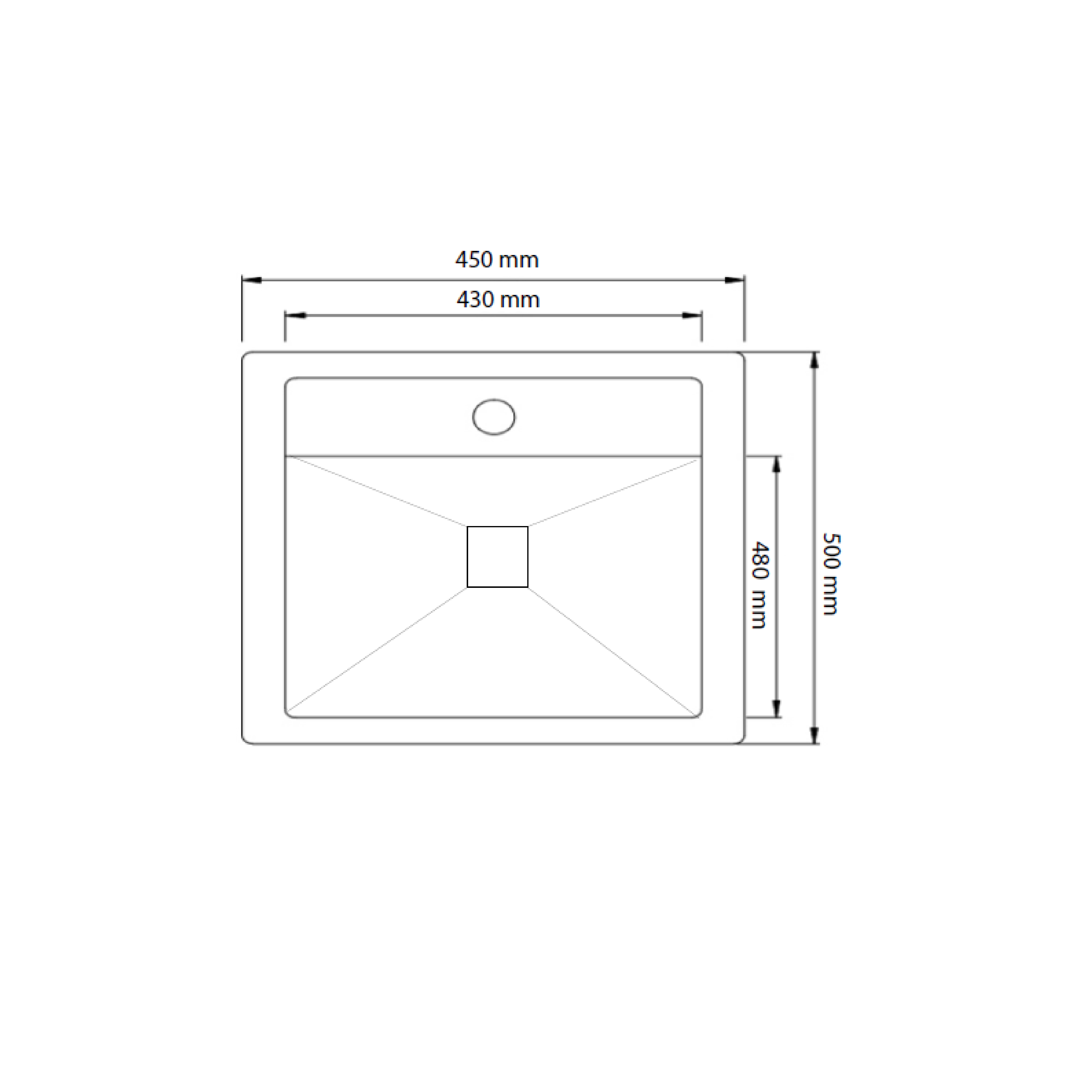 Elite 45 cm Single Bowl Inset Sink (Stainless Steel) MK4550B - view 2