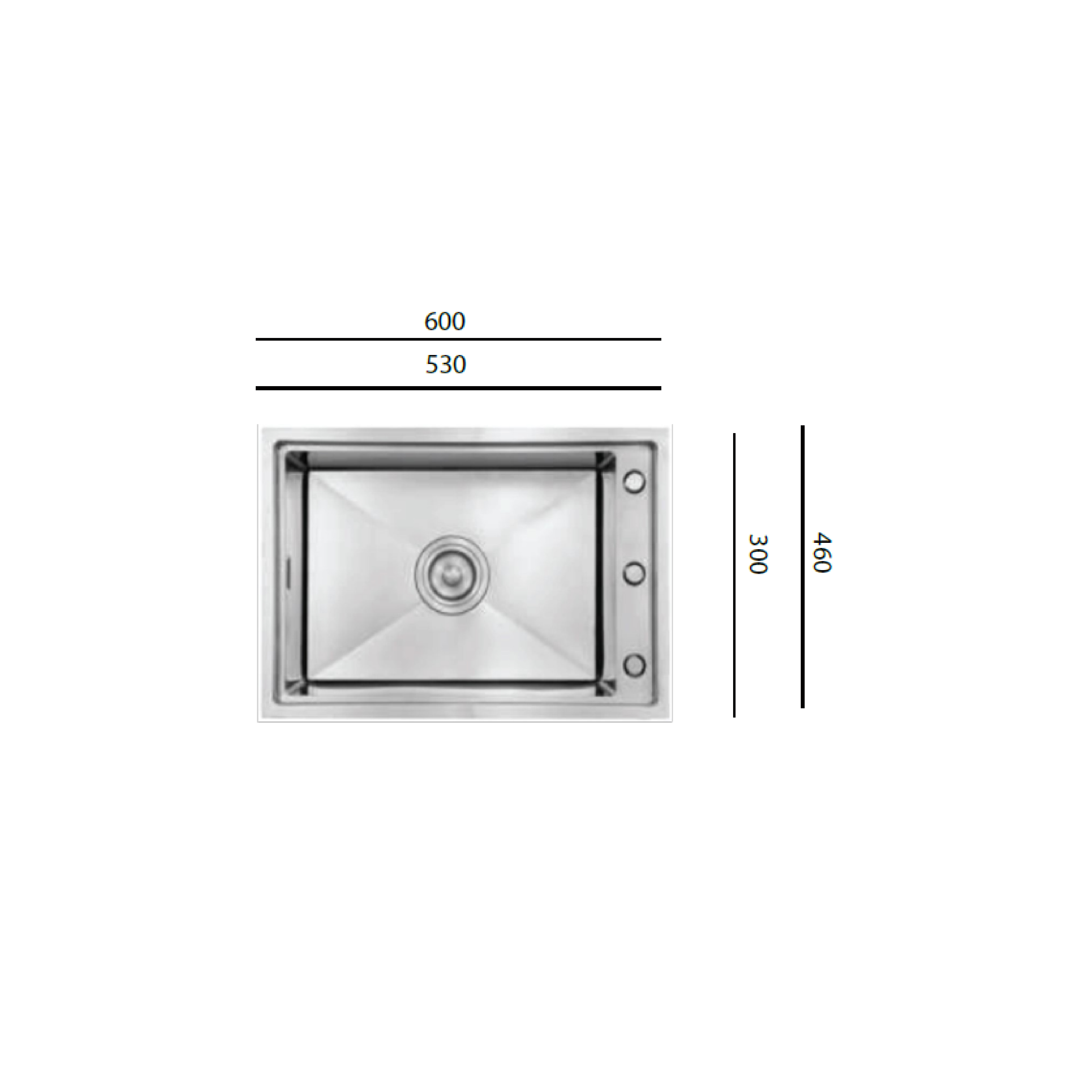 Elite 60 cm Single Bowl Inset Sink (Stainless Steel) 6545 CR - view 2