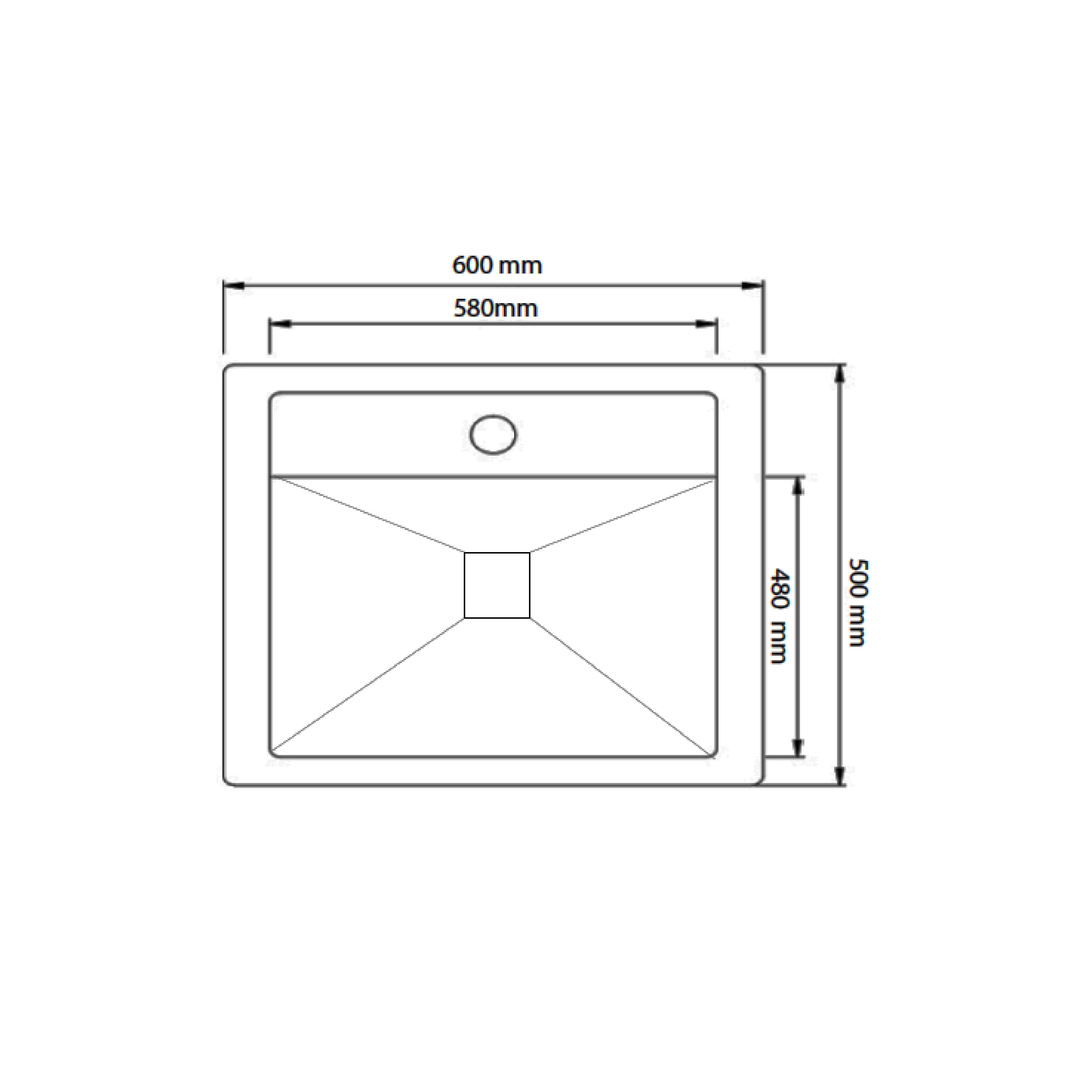Elite 60 cm Single Bowl Inset Sink (Stainless Steel) MK6050 - view 2