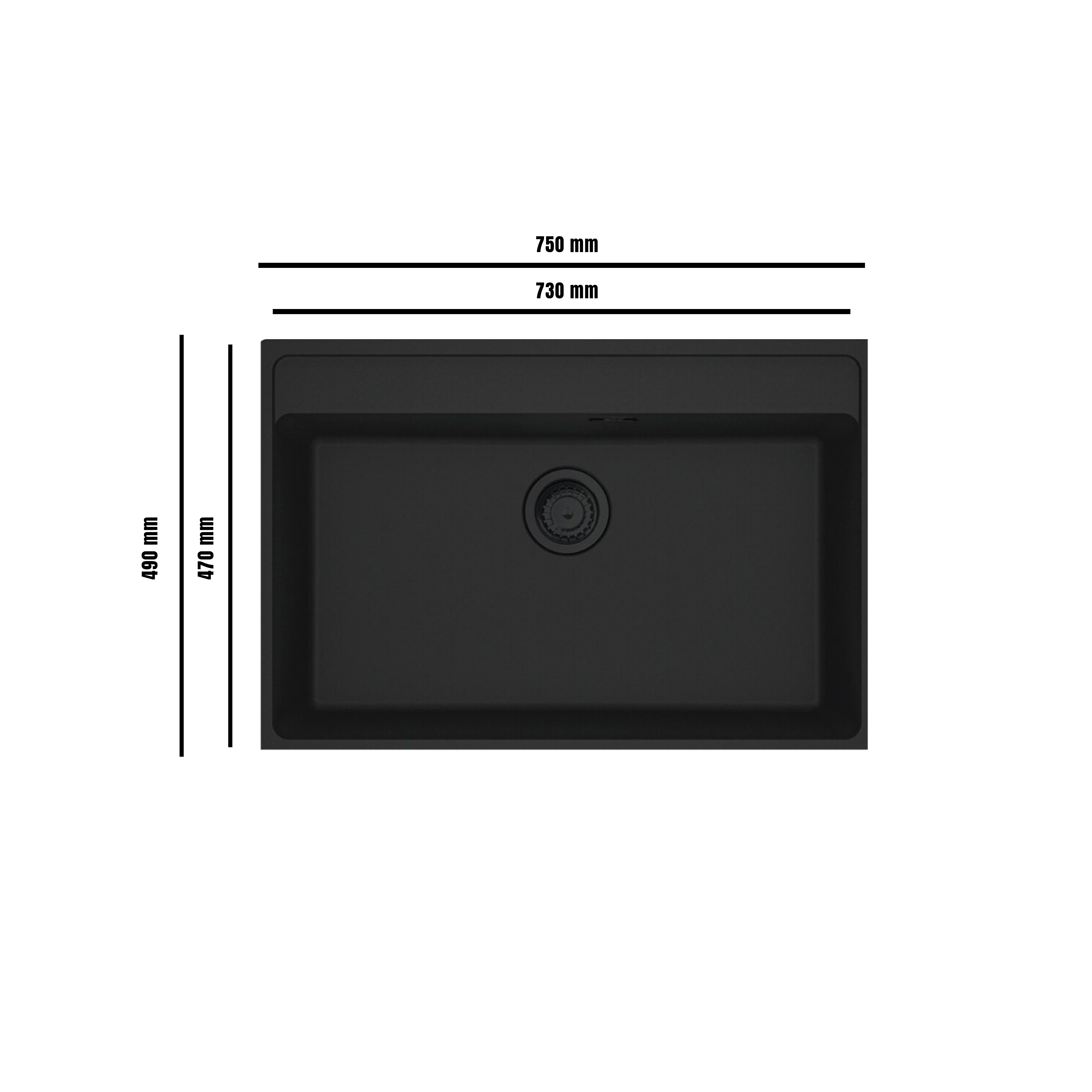 Elite 75 cm Single Bowl Inset Sink (Stainless Steel) MK7549A - view 4