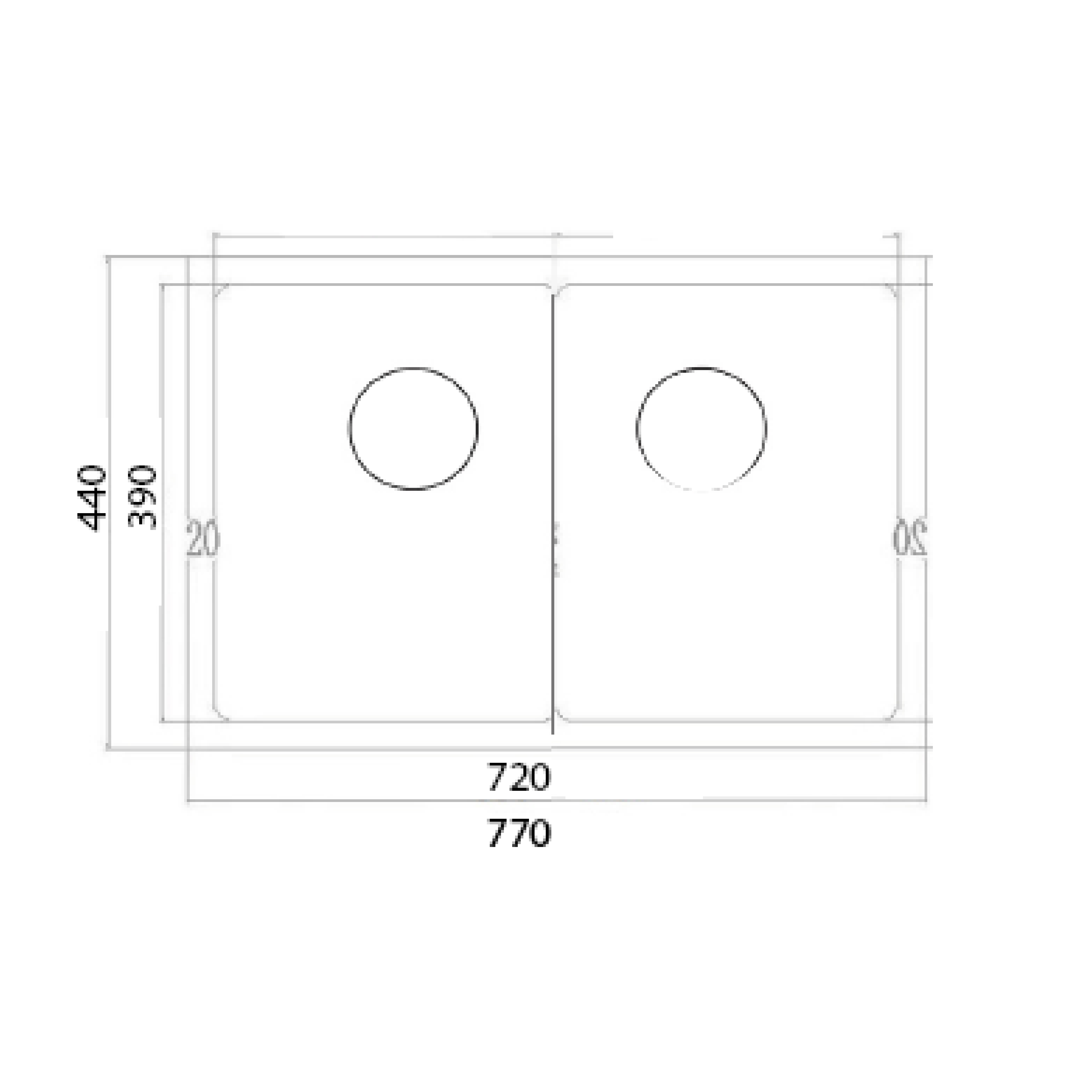 Elite 77 cm Double Bowl Undermount Sink (Stainless Steel) LHD7744SSR - view 2