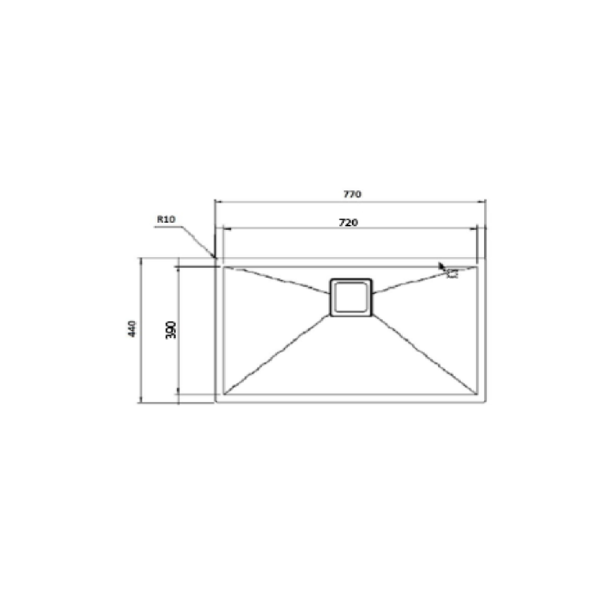 Elite 77 cm Single Bowl Undermount Sink (Stainless Steel) HM7744 SSSQ - view 2