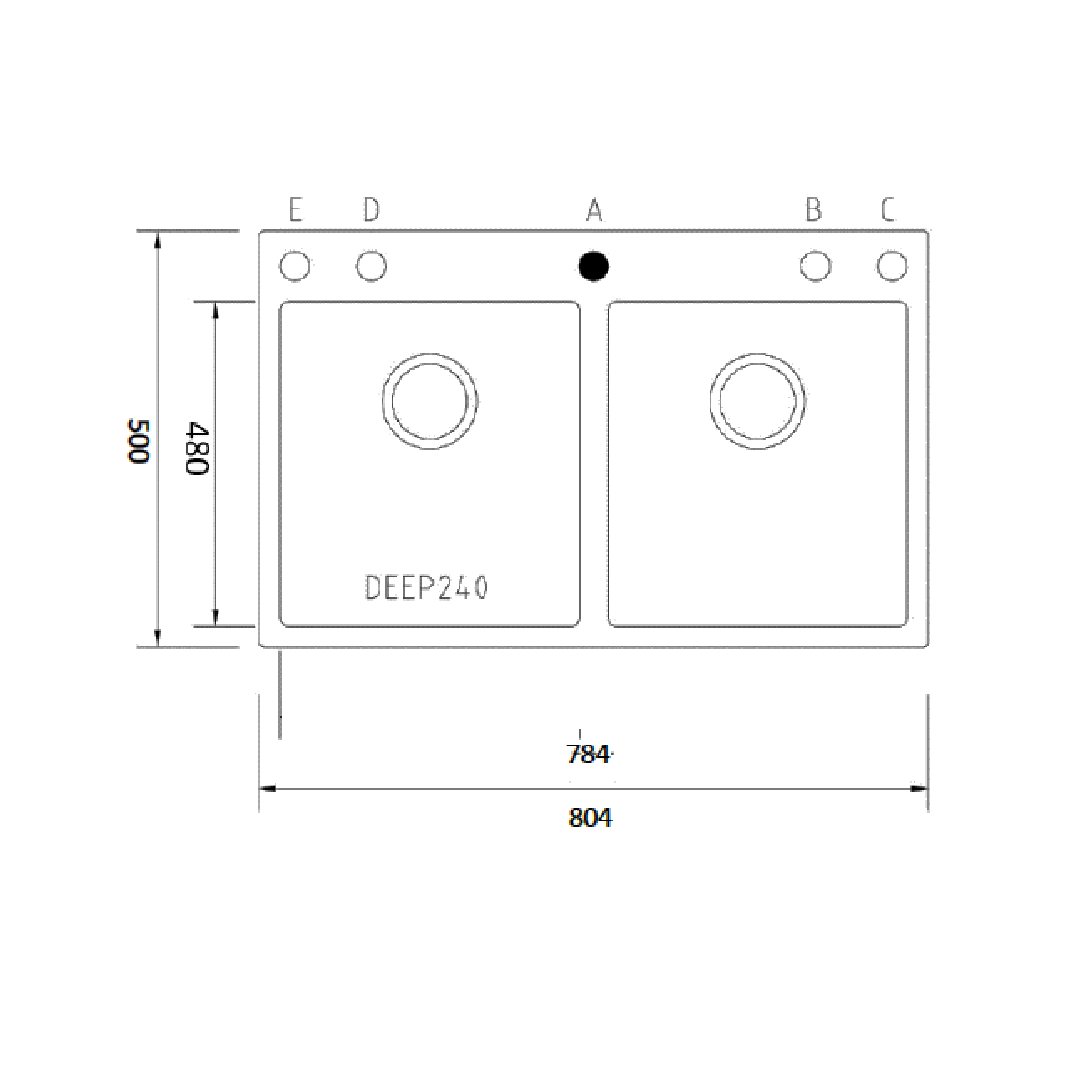 Elite 80 cm Double Bowl Inset Sink (Beige) CS8050 BEIGE - view 2