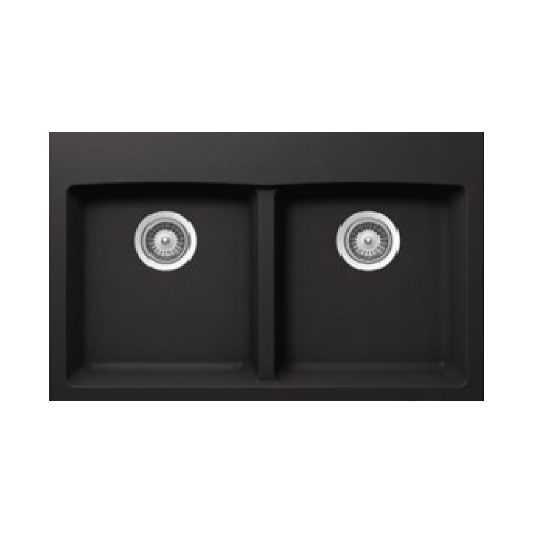 Elite 80 cm Double Bowl Inset Sink (Matte Black) CS8050 BLACK