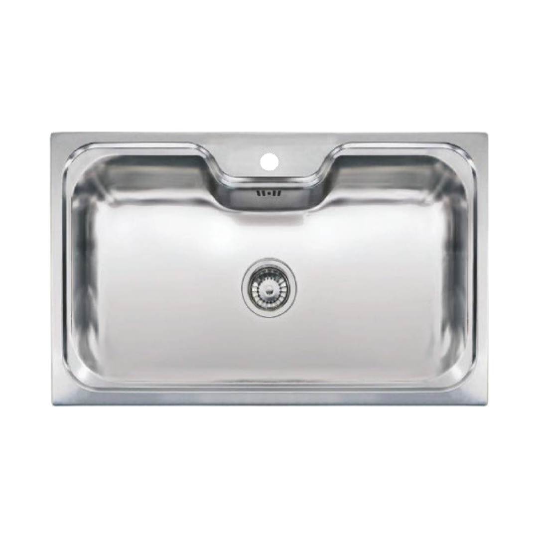 Elite 80 cm Single Bowl Inset Sink (Stainless Steel) 8050S