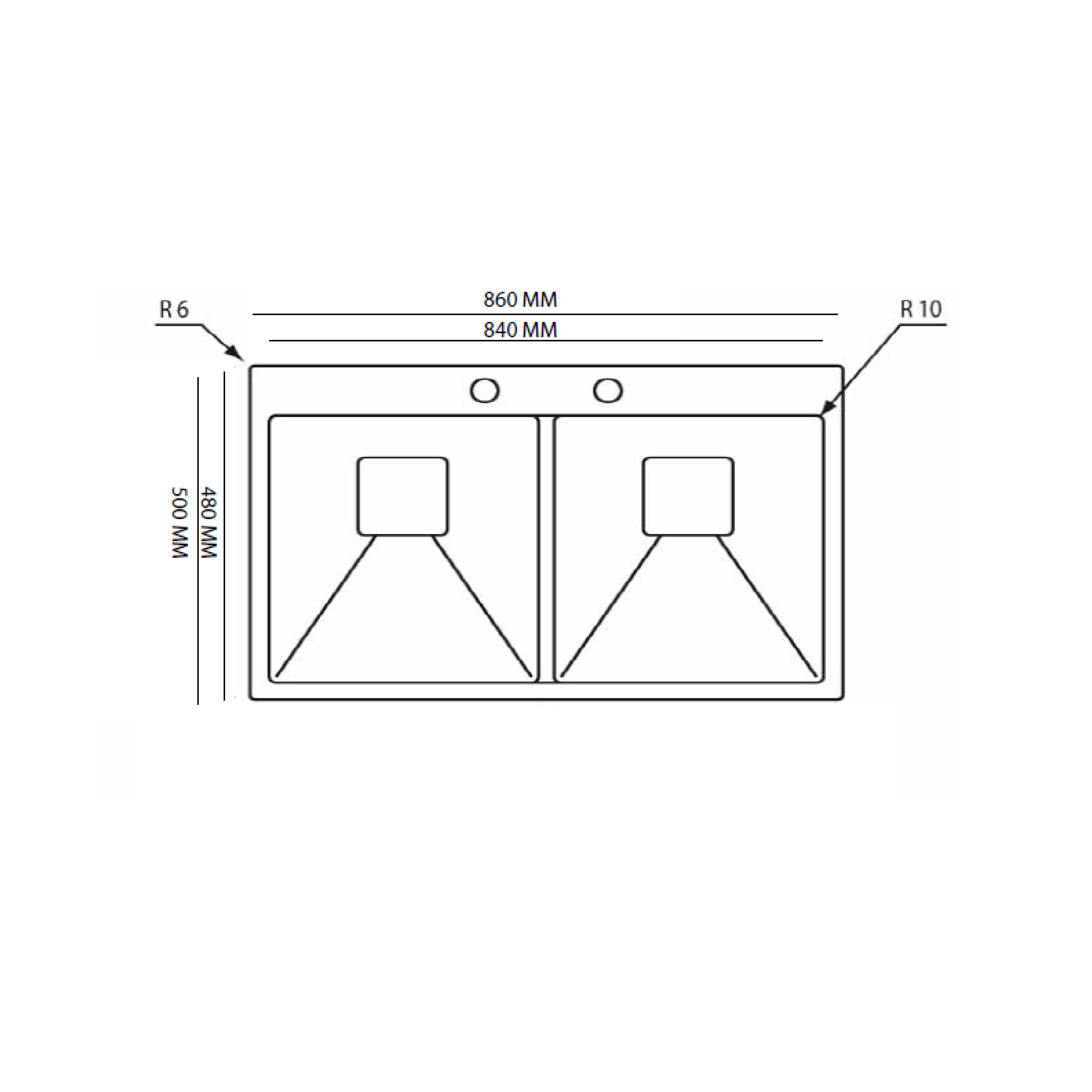 Elite 86 cm Double Bowl Inset Sink (Stainless Steel) MKD8650B - view 2