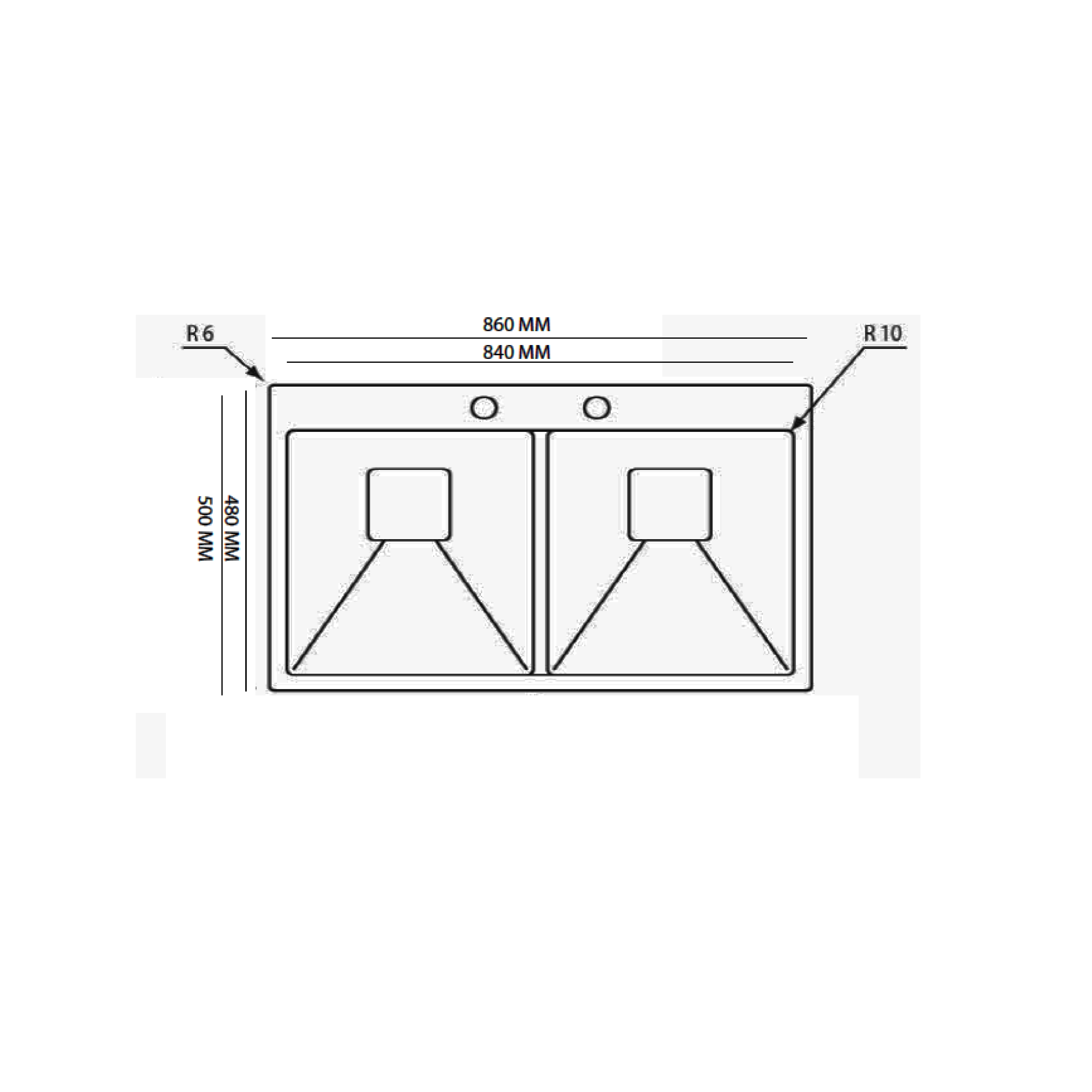 Elite 86 cm Double Bowl Inset Sink (Stainless Steel) MKD8650SS - view 2