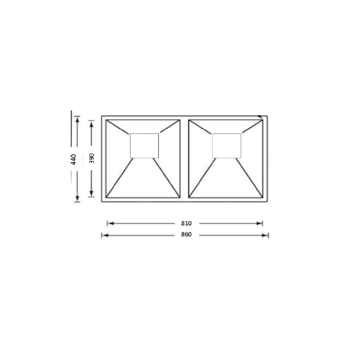 Elite 86 cm Double Bowl Undermount Sink (Stainless Steel) HMD8644 SSSQ - view 2