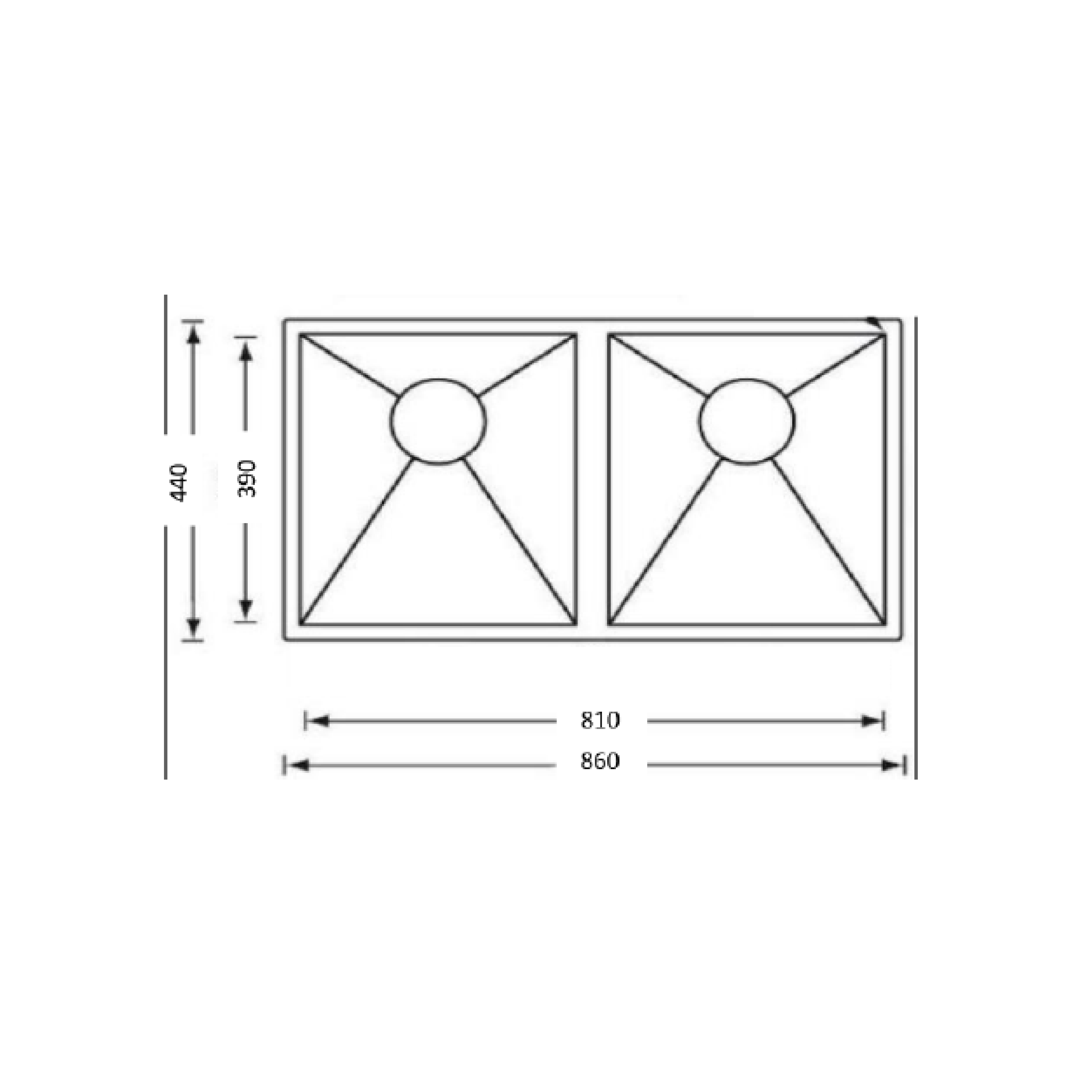 Elite 86 cm Double Bowl Undermount Sink (Stainless Steel) LHD8644SSR - view 2