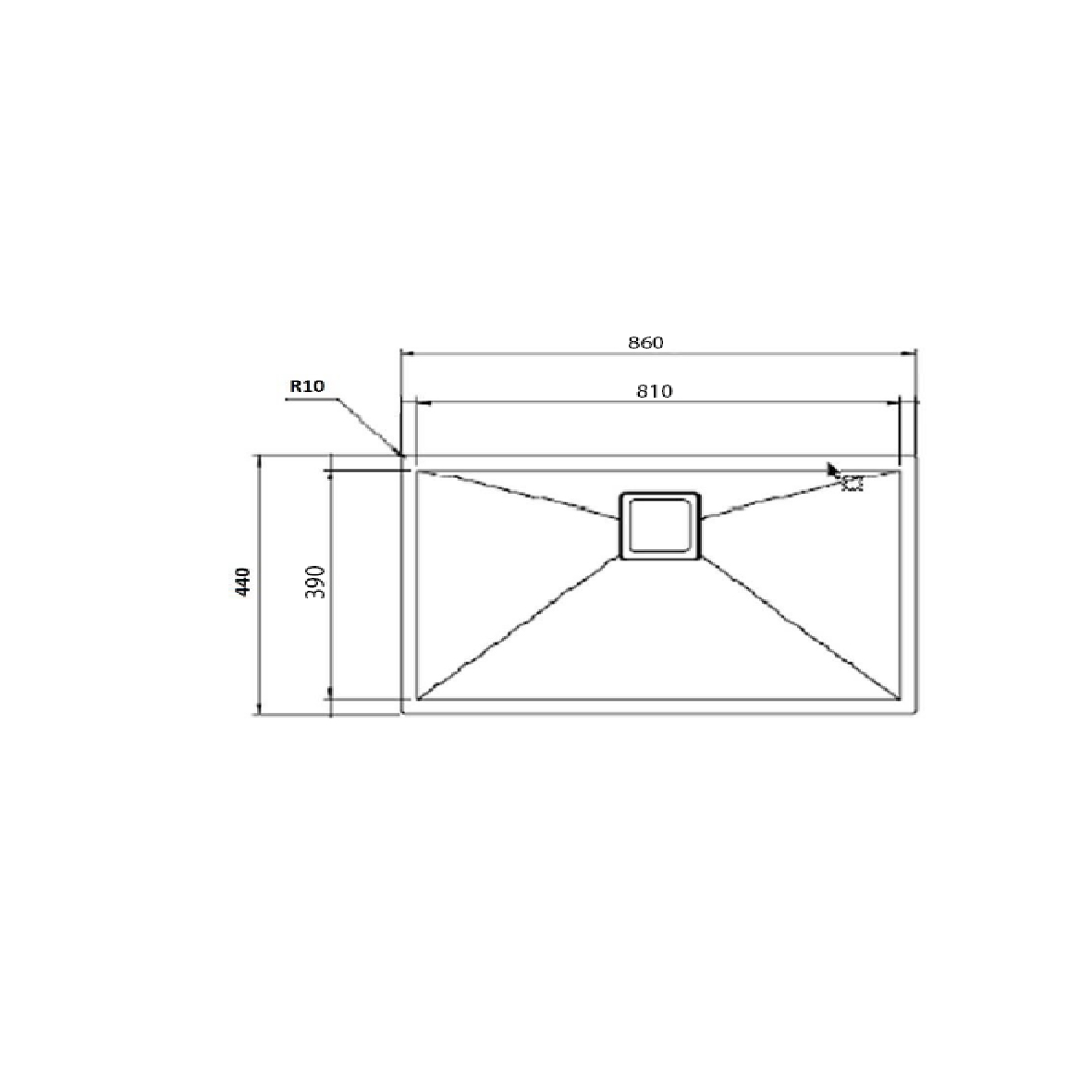 Elite 86 cm Single Bowl Undermount Sink (Stainless Steel) HM8644 SSSQ - view 2