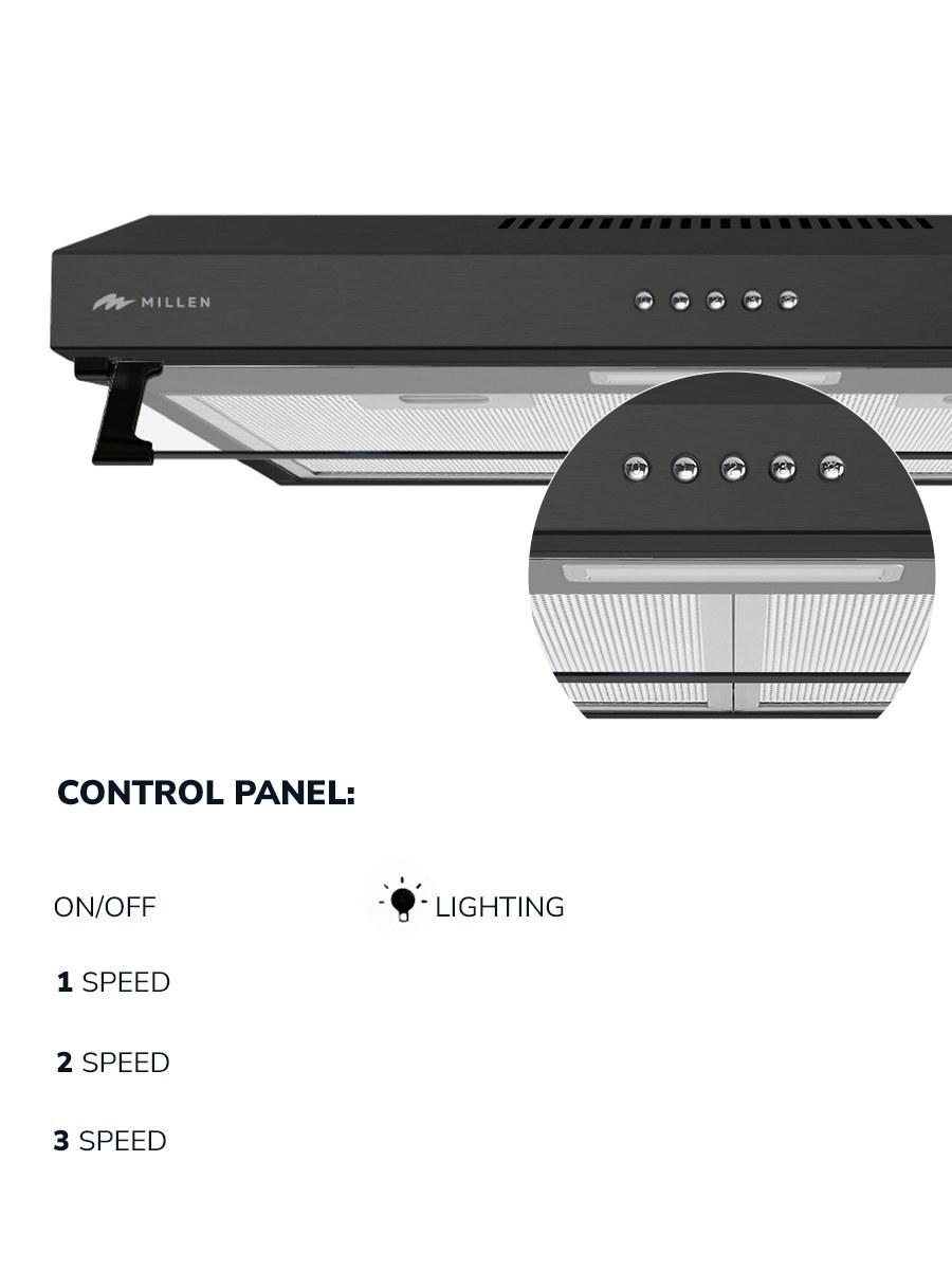 Millen 60 cm Chimney Cooker Hood MKH 603 BL