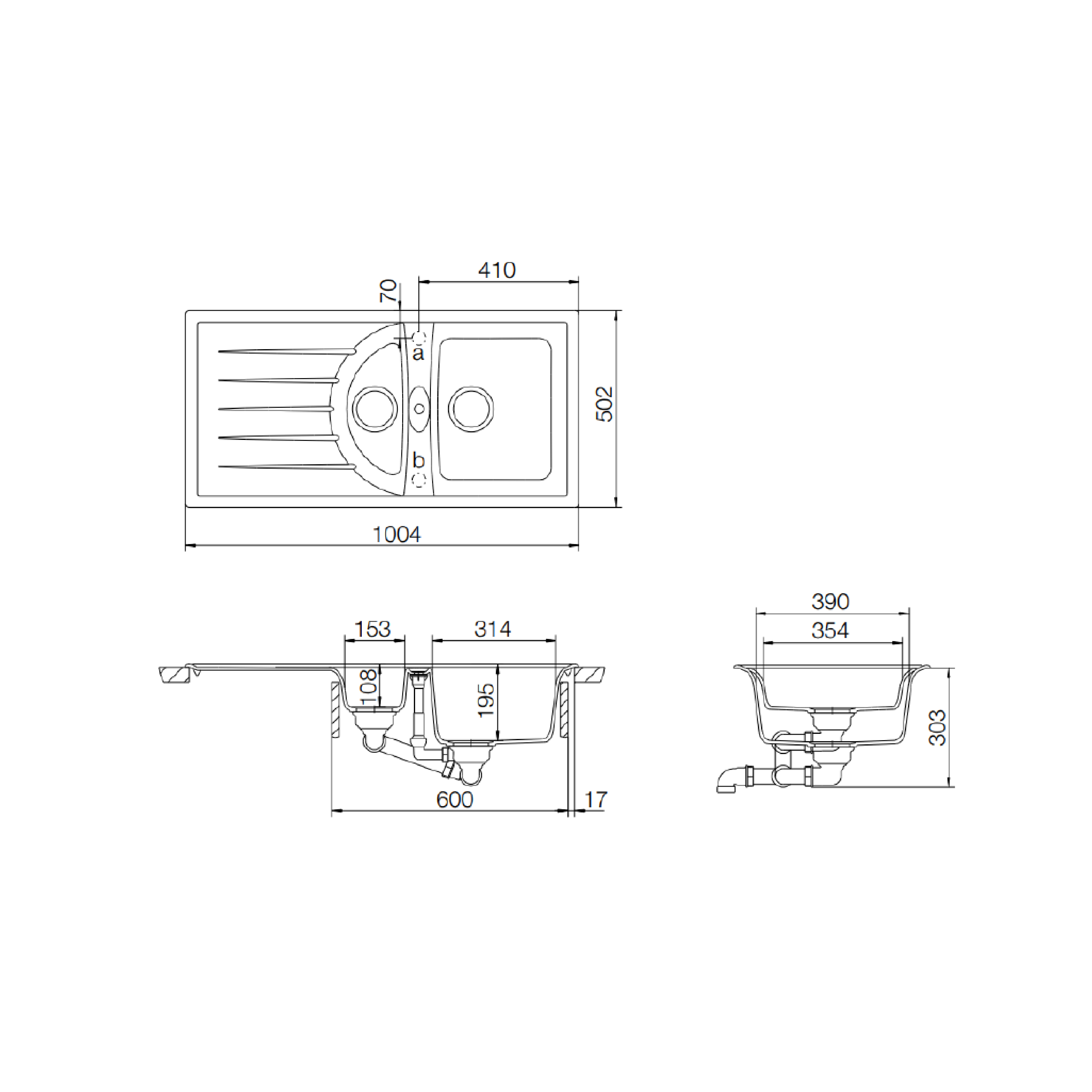 Schock 100 cm 1.5 Bowl Undermount Sink (Cayenne) GENIUS D-150 - view 2