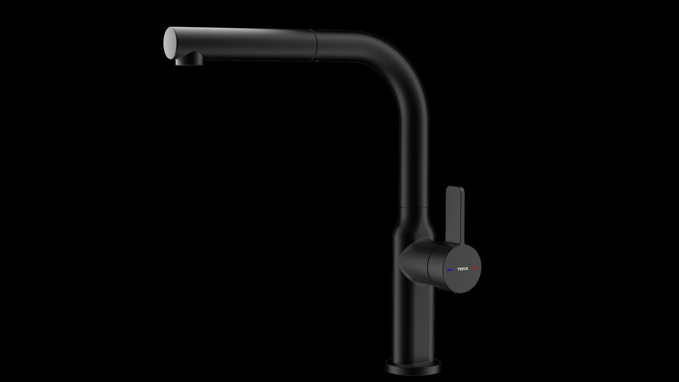 Teka NEW TOTAL OVAL 938 BK High Pull-out Kitchen Mixer Tap